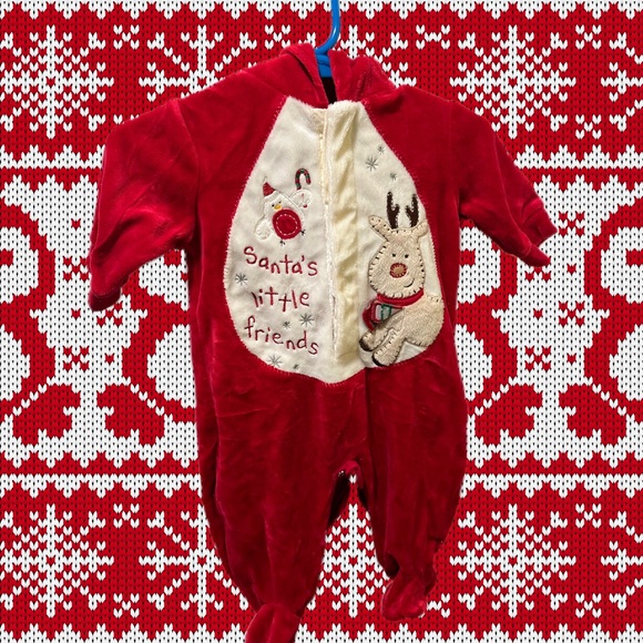 Miniwear Classics Christmas Sleeper Size 0-3M Baby Regular Long Sleeve Red - Picture 1 of 4